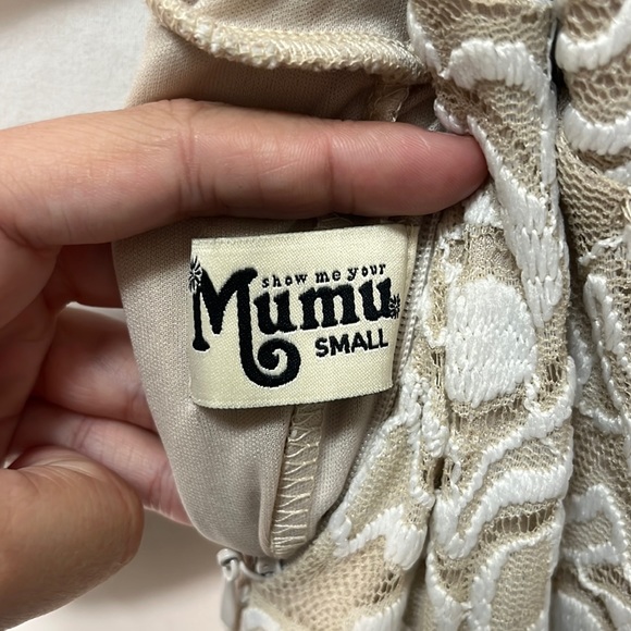 NWT Show Me Your Mumu White Lover's Lace Portia One Shoulder Maxi Dress Small - Picture 10 of 15